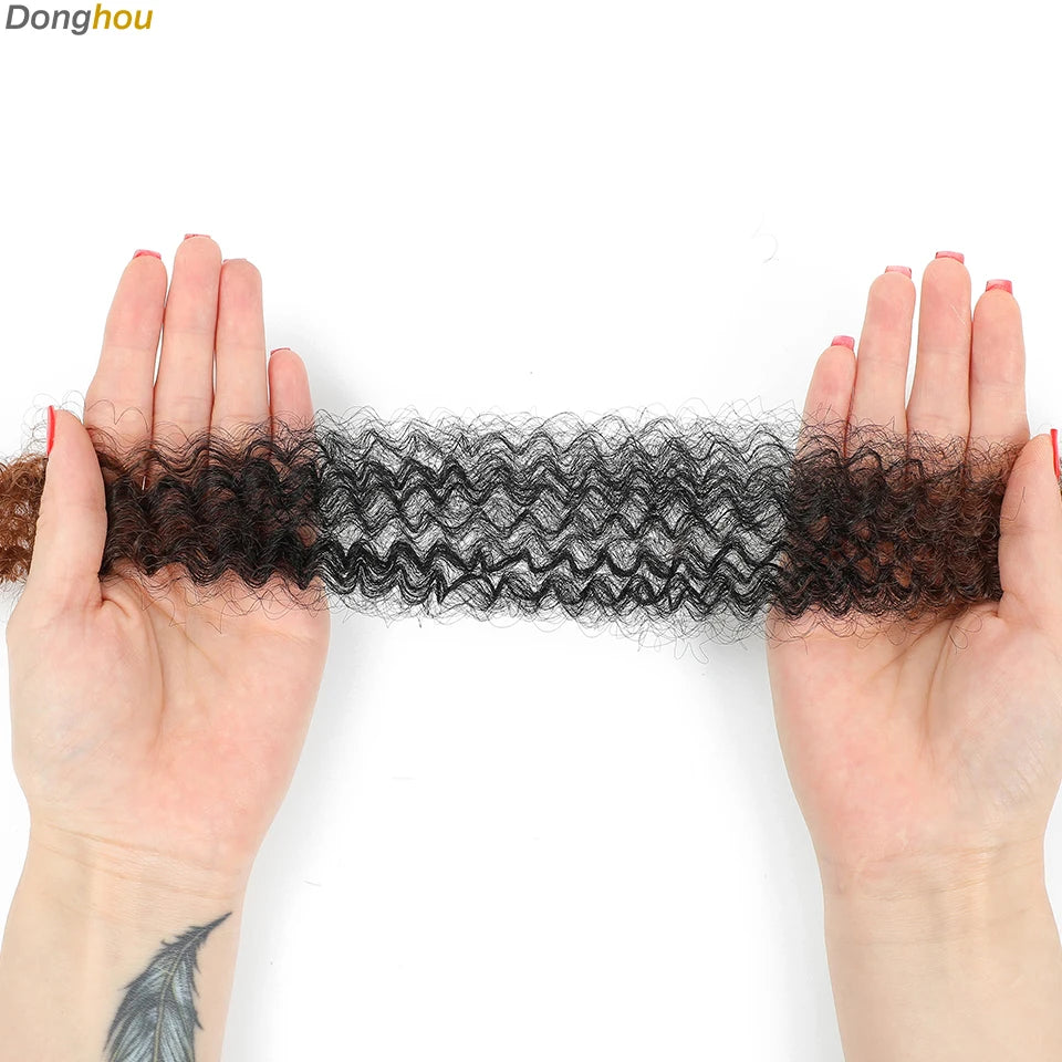 Donghou Ombre Blonde Ginger Afro Twist Hair 350 1B 30 27 613 Bug Colors Springy Twist Braiding Hair for Soft Locs Marley Braids