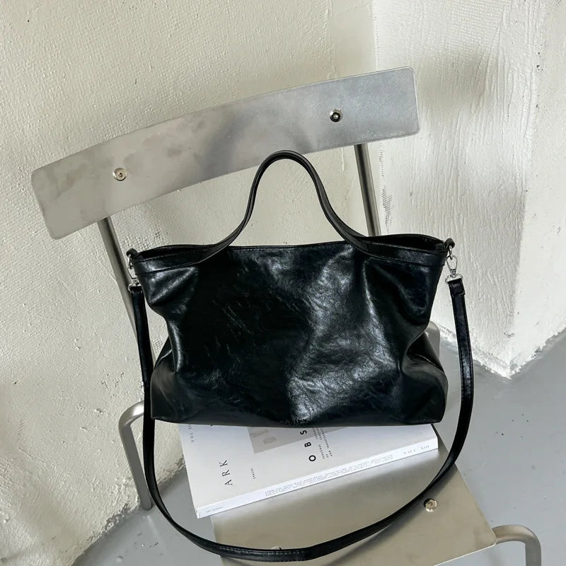 Casual Women Handbags Big Capacity Luxury Design PU Leather Female Shoulder Crossbody Bag Commuting Office Totes Ladies Hand Bag