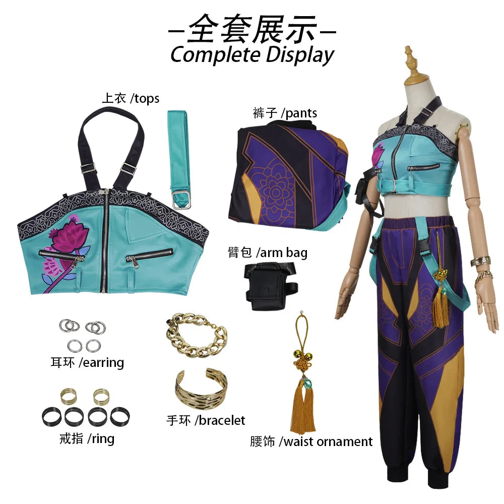 Halloween Fancy Dress Adult Kids Street Hip Hop Role Play Outfit 3 Styles Printed Crop Top Skirt Shorts Idol Stage Costume