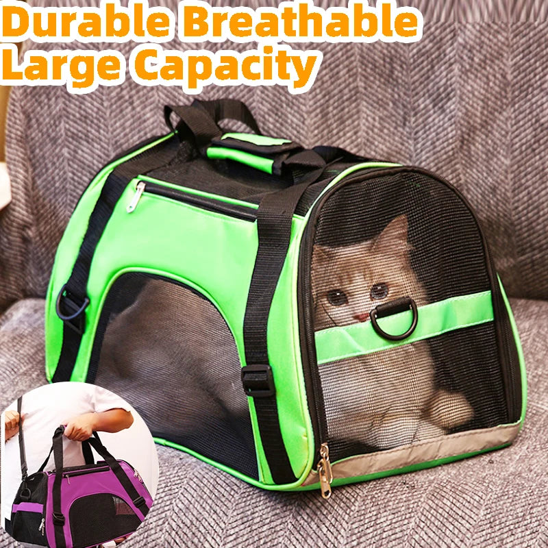 Outdoor Car Cat Travel Bag Portable Cat Carrier Dog Kitten Backpack Pet Handbag Breathable Mesh Cross Bag For Cat accessories