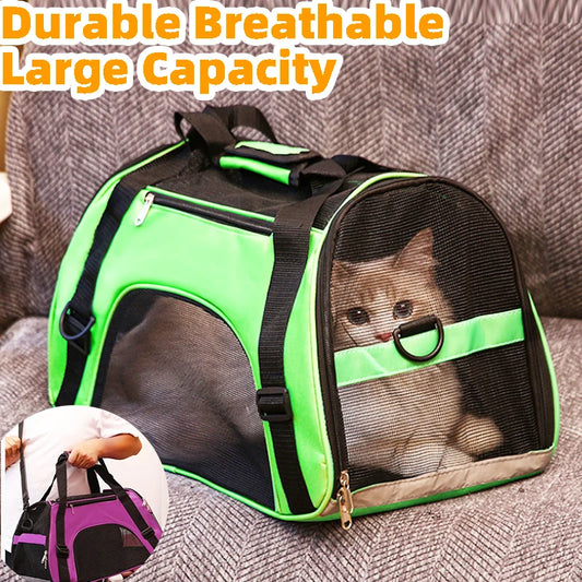 Outdoor Car Cat Travel Bag Portable Cat Carrier Dog Kitten Backpack Pet Handbag Breathable Mesh Cross Bag For Cat accessories