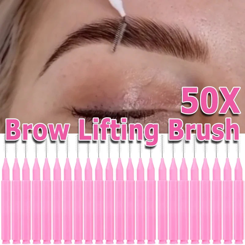 10-100Pcs Mini Eyebrow Brush Brow Lifting Brush Disposable Brow Lifting Brush Micro Bendable Eyelash Brow Applicator Makeup Tool