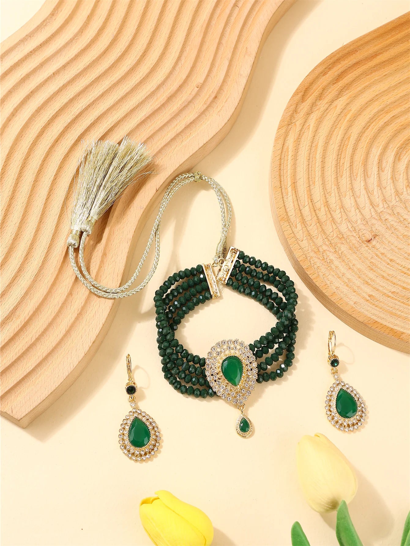 Moroccan Women's Fashion Jewelry Set - Luxurious Traditional Accessories for Bridal Wedding Parties & Holiday Gifts