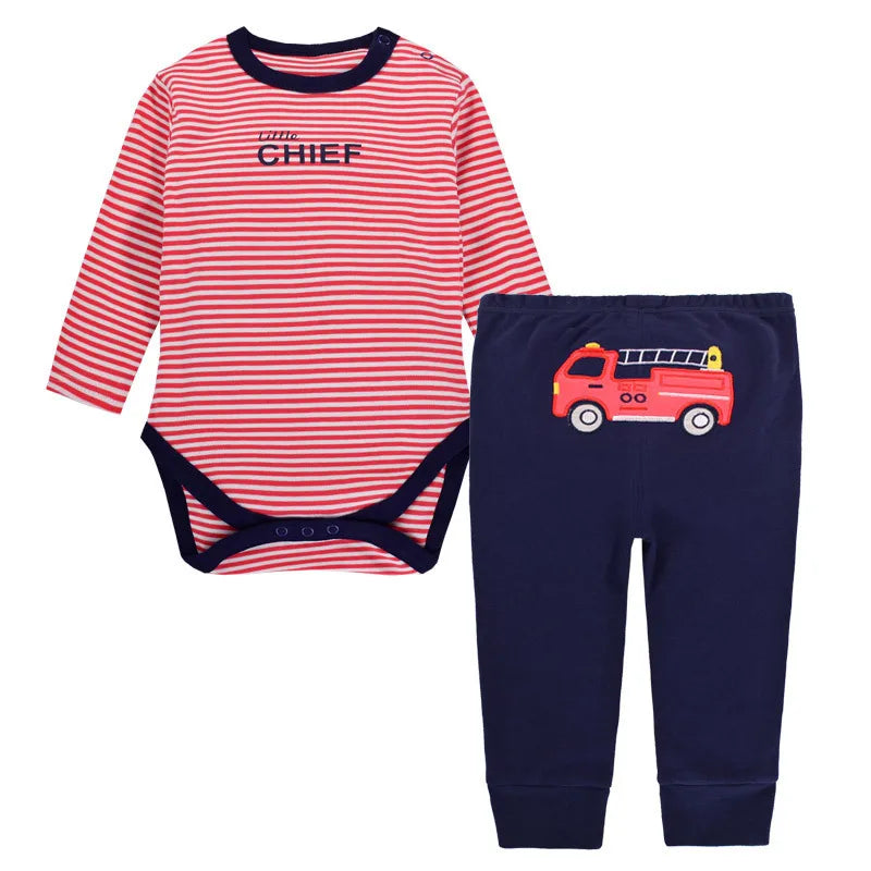 2pcs Per Set Baby Girls Boys Clothes Set Long Sleeve Rompers And Pants Clothing Sets Cartoon Cotton Infant Toddler Clothes