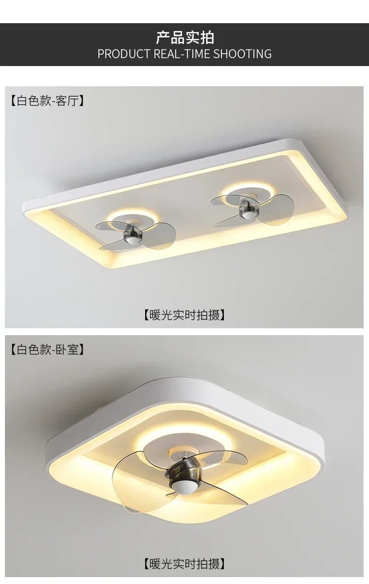 Bedroom fan lamp minimalist round modern minimalist dining room fan integrated master bedroom ceiling lamp electric fan 220V