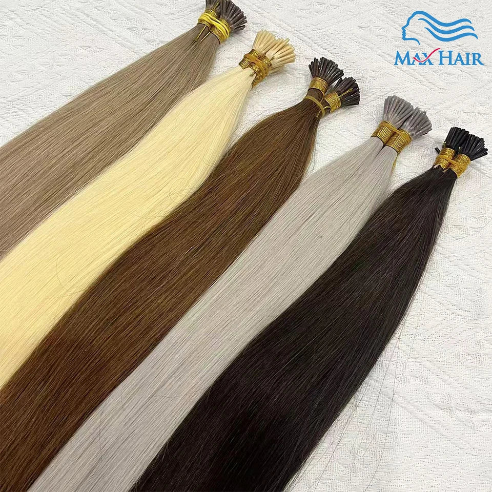 Human Hair i tip 100% human hair extensions Keratin Straight Brazilian Remy Human Hair Natural Capsule Hair Extension  30 inch