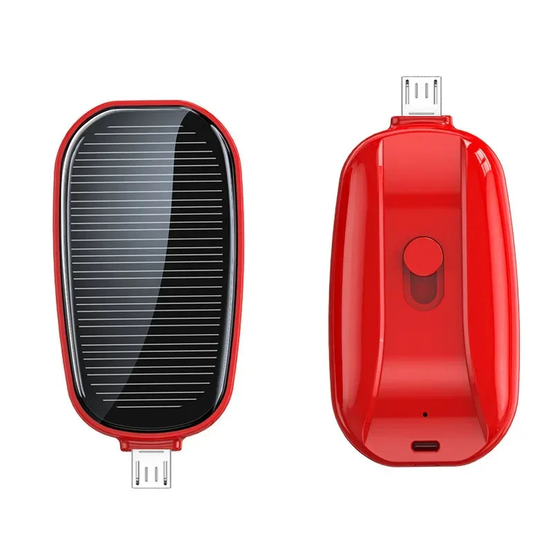 Emergency Solar Mini Portable Power Bank Keychain Portable Charger Small Outdoor Camping External Battery For iPhone and Xiaomi