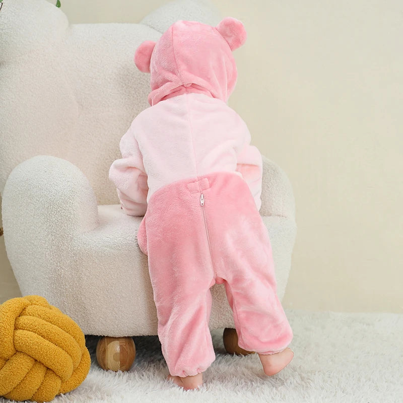 MICHLEY Carnival Dinosaur Baby Winter Costume Rompers Clothes Cute Cartoon Jumpsuit Bodysuit Overall Unicorn For Girls Boys Kid