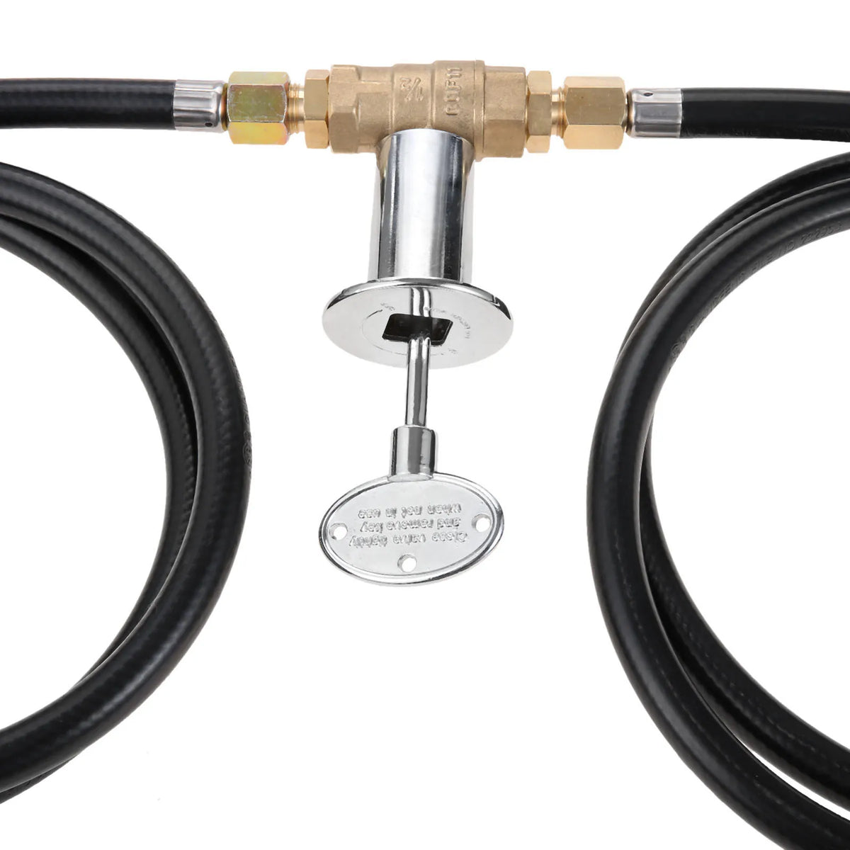 12" LP Propane Gas Fire Pit Stainless Steel Burner Ring Installation Kit with Regulator Hose and 1/2" Key Control Valve 90000BTU