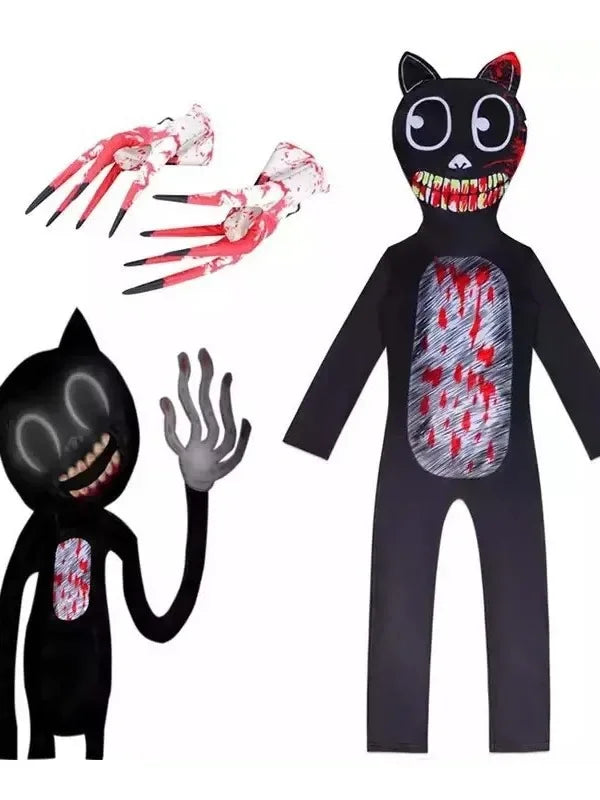 Halloween Costumes for Kids Siren Head Cosplay Bodysuit Boys Girls Anime Black Cat Character Fancy Dress Carnival Party Clothing
