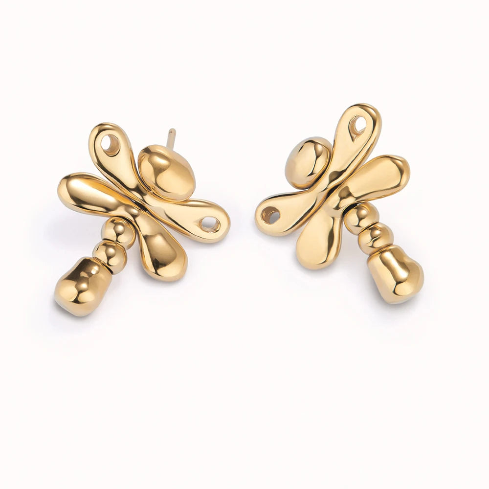2025 fashion best-selling dragonfly minimalist earrings with a niche artistic retro personality