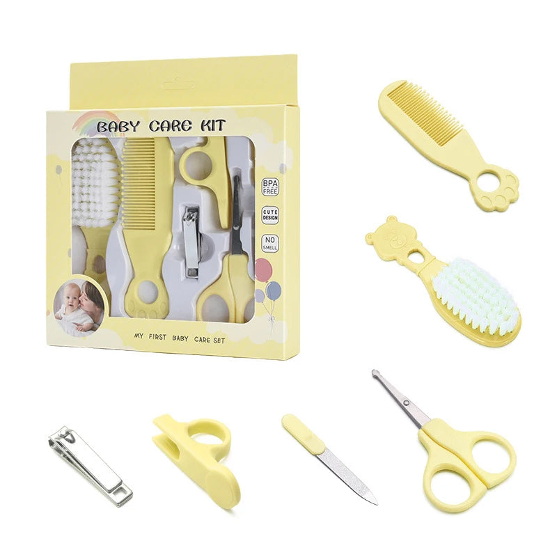 Baby Care Kit Kid Multi-functional Nail Clipper Comb Hair Thermometer Grooming Brush Kit Scissors Baby Health Care Set  Newborn