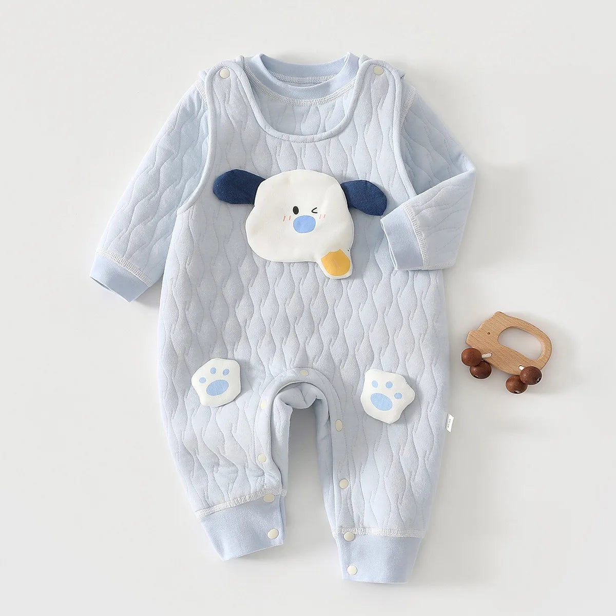 Autumn Newborn Baby Set Long Sleeved Top+overalls 2-piece Set 0-2 Years Old High-quality Cartoon Dog Newborn Outdoor Clothing