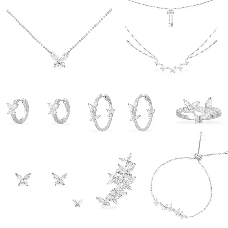 LI KI 925 Sterling Silver 2022 New Butterfly Earrings  Beautiful Fashion Jewelry Free Delivery Valentine'S Day Gift