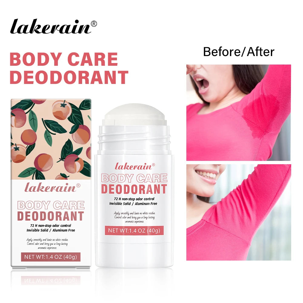 Lakerain Body Care Deodorant Long-Term Odor Control Natural Ingredients Aluminum-Free Sweet Fruity Aroma  Full Body Deodorant
