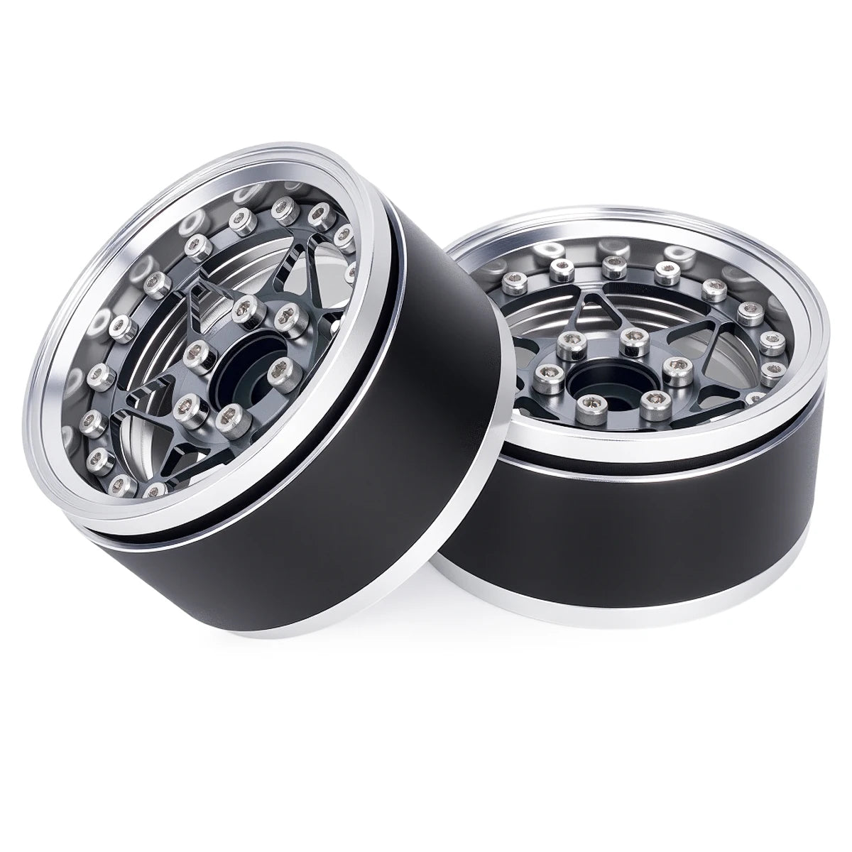 Universal CNC Aluminum 1.9" Beadlock Wheels for 1/10 RC Crawler - Fits Axial SCX10, TRX4, TRX6, Redcat Gen8, D90 Upgrade Parts