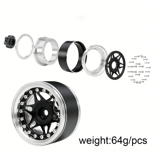 1.9" Adjustable Offset CNC Aluminum Beadlock Wheels for 1/10 RC Crawler TRX4 TRX6 SCX10 GEN8 RC4WD D90 Upgrade Parts