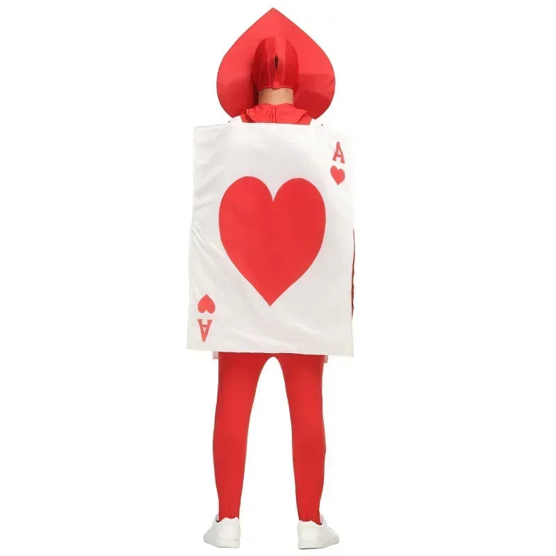 Halloween Playing Cards Heart Costume Adult Children Alice in Wonderland Stage Performance Costume Suit
