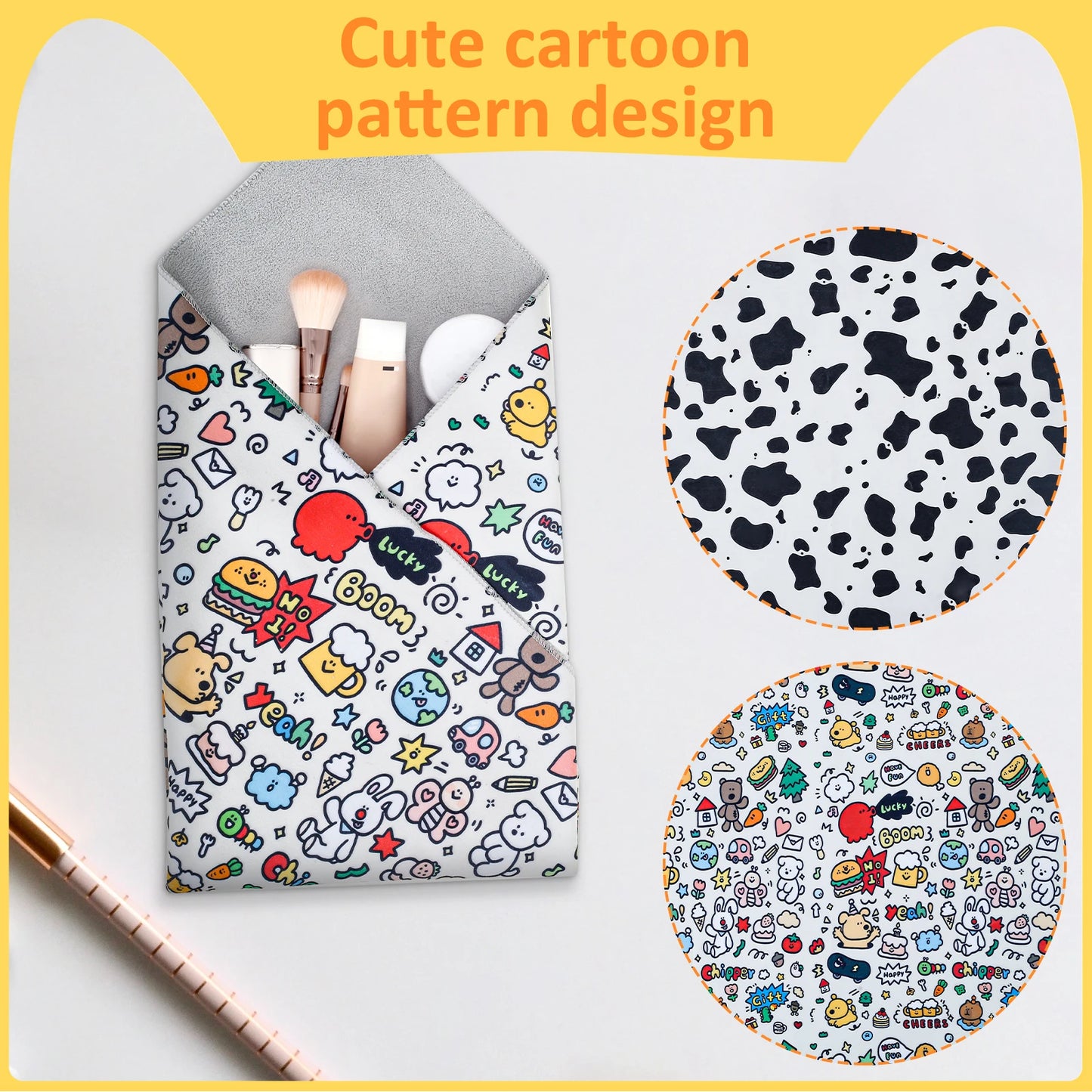 2Pcs Cat Restraint Wrap Nylon Self-Adherent Cat Grooming Wrap With Cartoon Print Anti Escape Anti Scratch Cat Nail Cutting Wrap