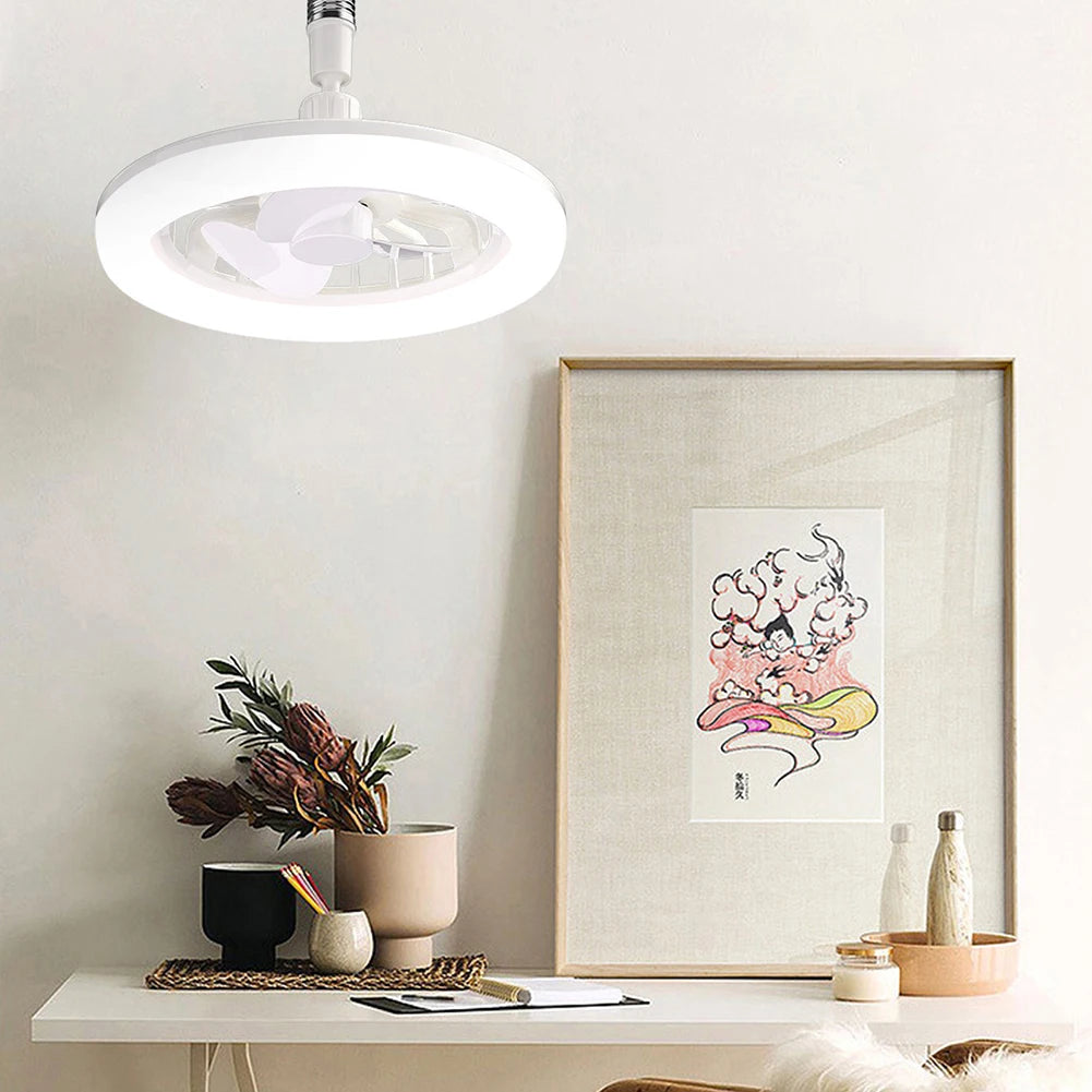 Ceiling Fans with Lights and Remote Socket Ceiling Fan Light Screw in E27 LED Bulb Fan Dimmable LED Fan Light for Bedroom