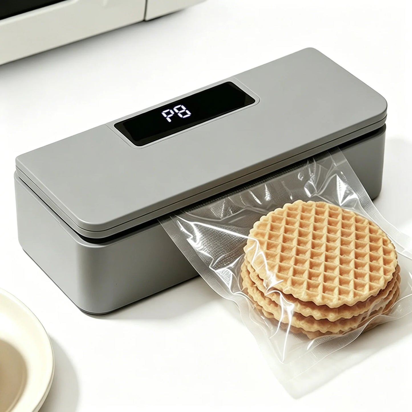 Fridge Magnet Sealer 8-Level Adjustable Mini Bags Sealer and Cutter 1800mAh Handheld Bags Resealer Machine for Fridge & Kitchen