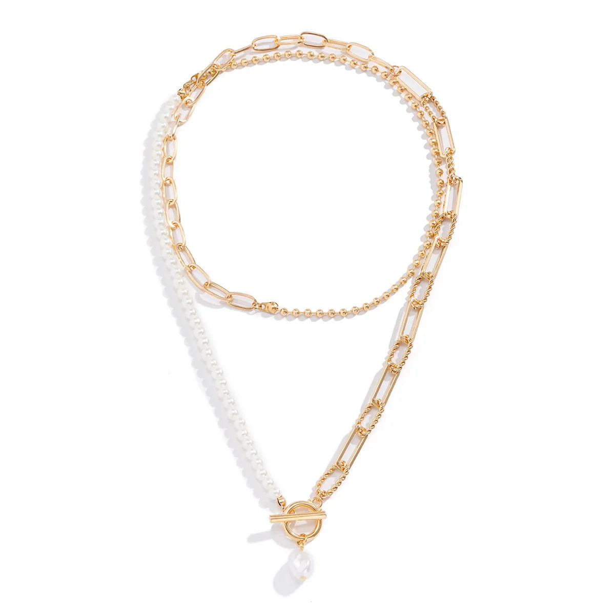 Multi-Layer White Imitation Pearl Necklace Bead Chain Punk Ladies Wedding Short Clavicle Necklac Girl Charm Banquet Jewelry