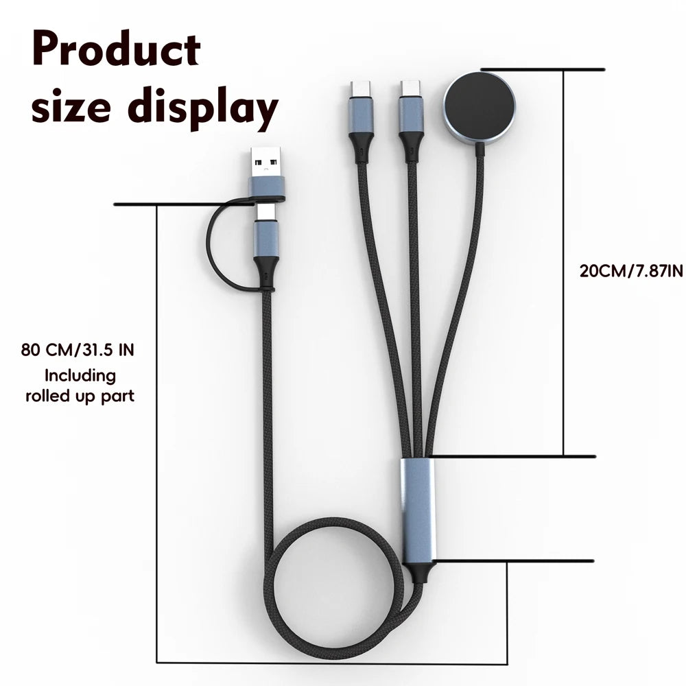 3 In1 Wireless Charging Cable for Mobile Phones with USB-C Wireless Charger for IPhone13 14 16