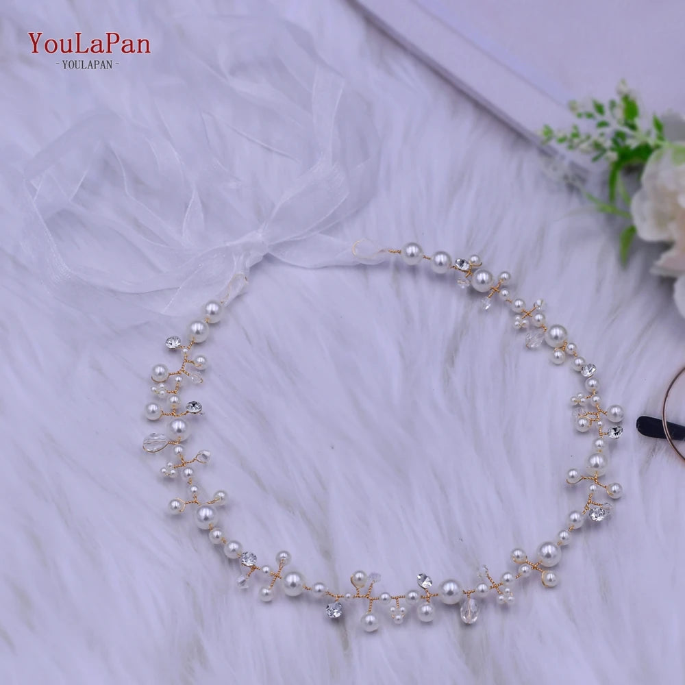 YouLaPan Wedding Rhinestone Sash Belts Pearls Crystal Belt For Girls Bridal Dress Accessories Woman Party Dress Waist Sash SH55