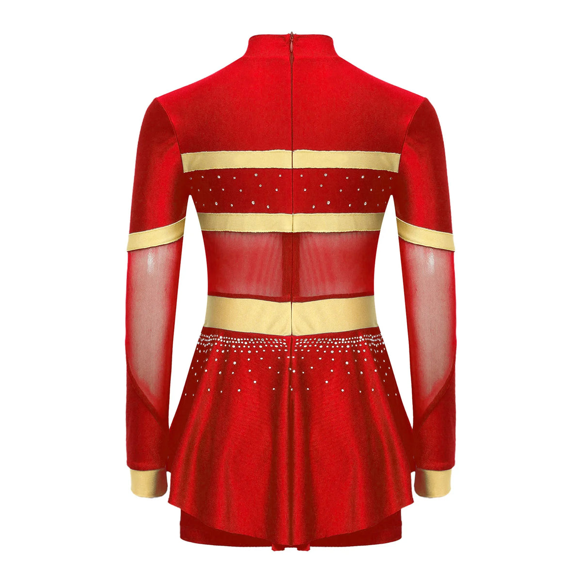 Girls Cheerleader Costume Long Sleeve Cheerleading Uniform Children Cheer Dance Dress Hand Flower Socks Stage Dancewear Sets
