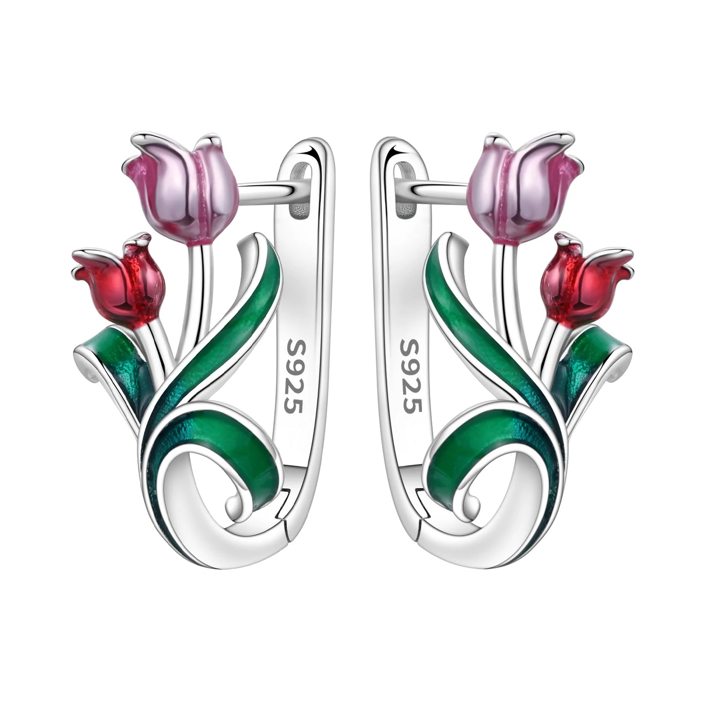 925 Sterling Silver Needle Iris Flower Hoop Earrings for Women Original Elegant Versatile Jewelry Birthday Party Fine Gift 2026