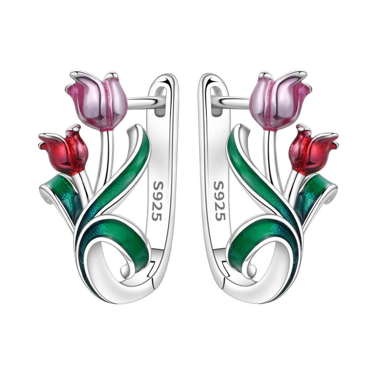 925 Sterling Silver Needle Iris Flower Hoop Earrings for Women Original Elegant Versatile Jewelry Birthday Party Fine Gift 2026