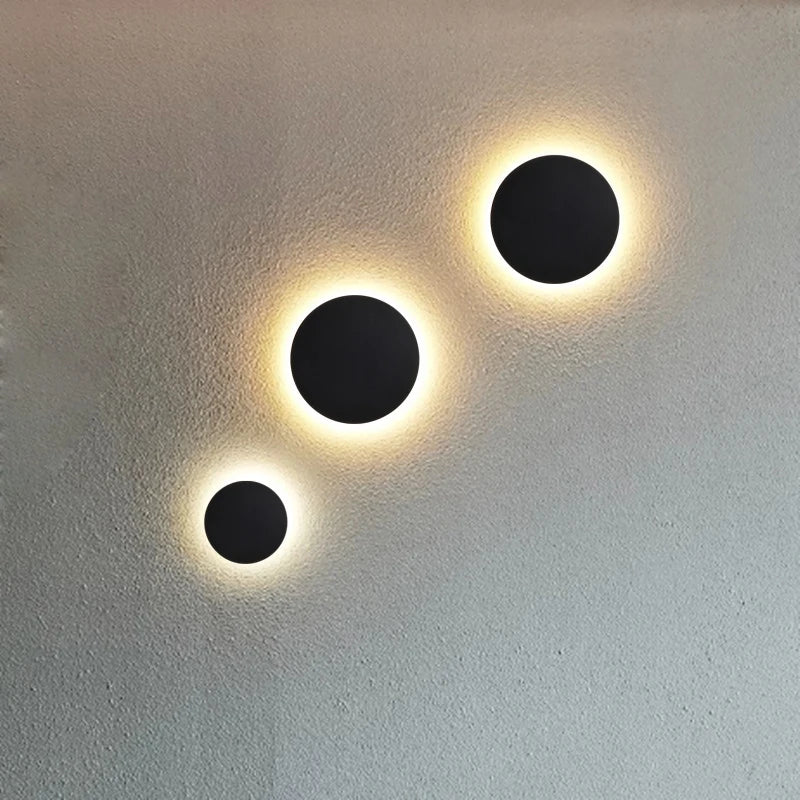 Outdoor Waterproof Wall Lamps Round Aluminum Wall Light Porch Courtyard Lamp Exterior Wall Sconce Waterproof Lighting