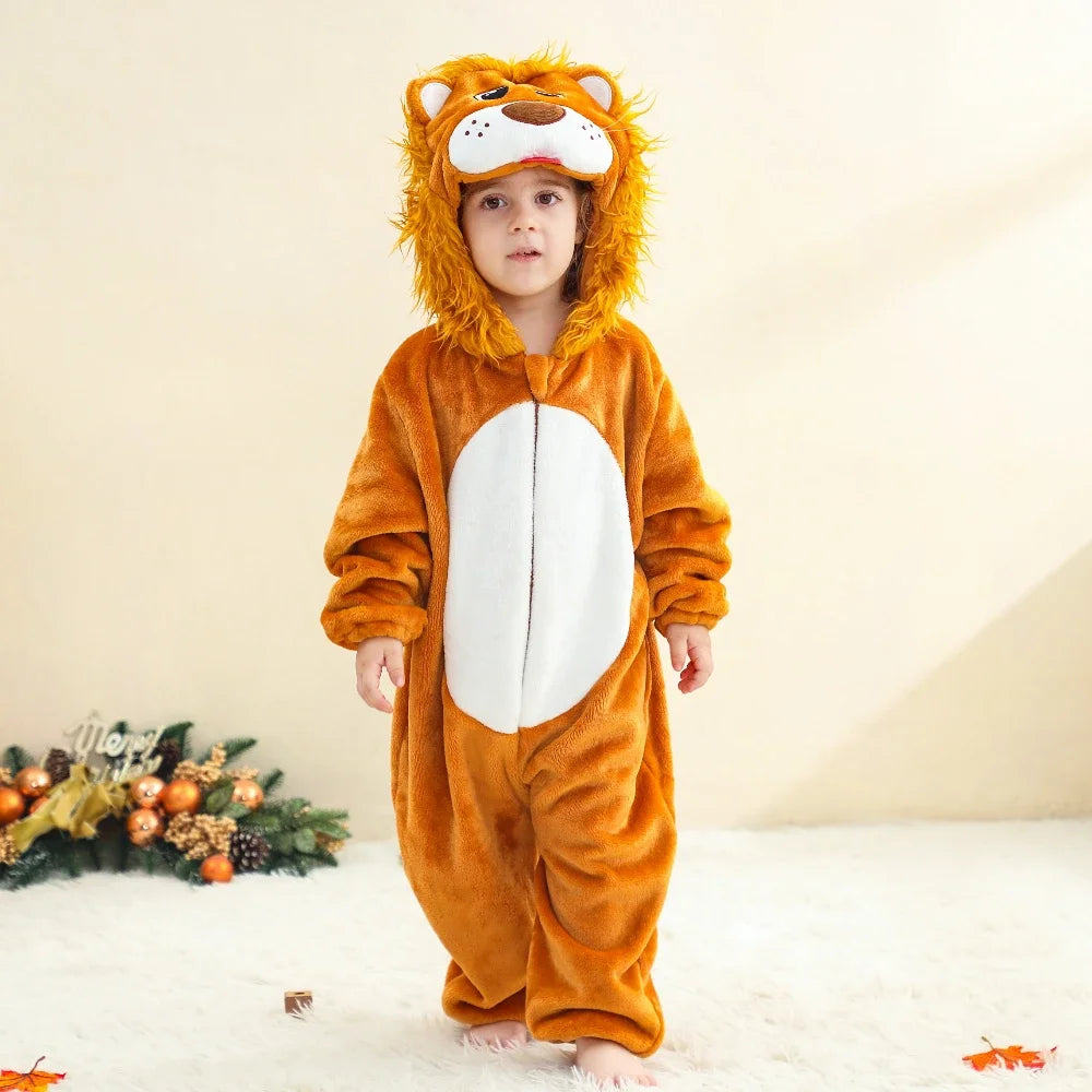 Newborn Baby Deer Animal Cartoon Romper Clothes Girls Pajamas Long Sleeve Hooded Onesies Infant Boys Costumes For Christmas