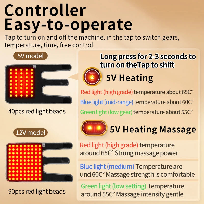 Red Light Heated Elbow Massager Brace-3 Gear Timer Vibration Relieves Muscle Relaxation Elbow for Fitness Fans Seniors