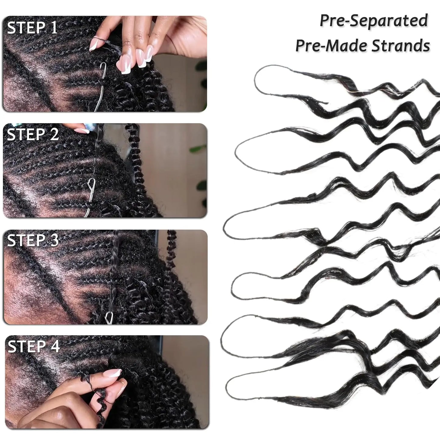 Afro Kinky Curly Crochet Hair Pre Separated Knotless Human Hair Afro Curly Bundles Crochet Human Hair Extensions For Black Women