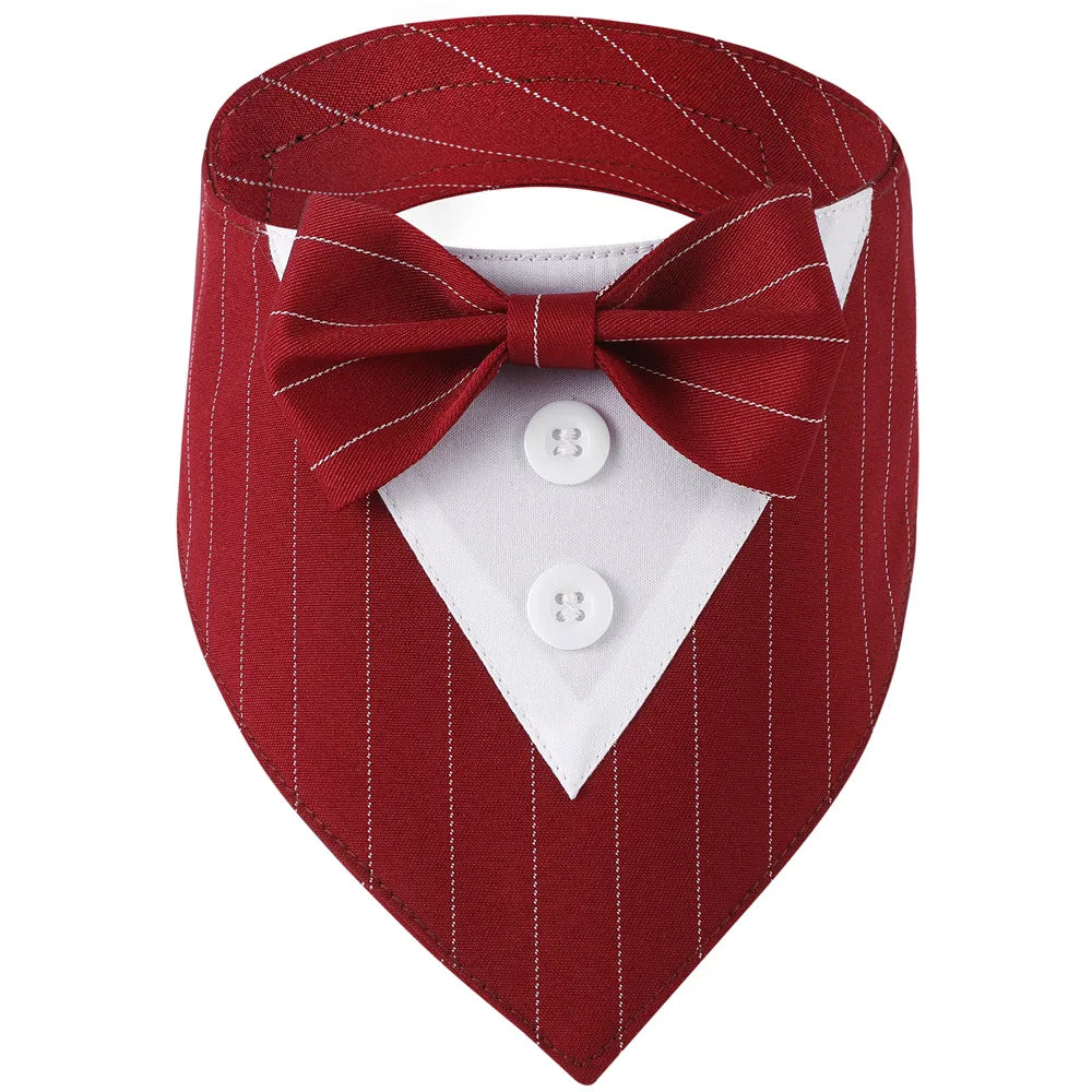 Sucado Handsome Wedding Pet Dog Bandana Elegant Suit Bowtie Luxury Triangular Scarf Collar Engagement Party Gifts Accessories