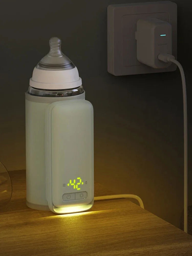 Rechargeable Baby Bottle Warmer 6Heat Level Multifunction Breast Milk Warmer Accurate Temperature Control Baby Bottle Heat