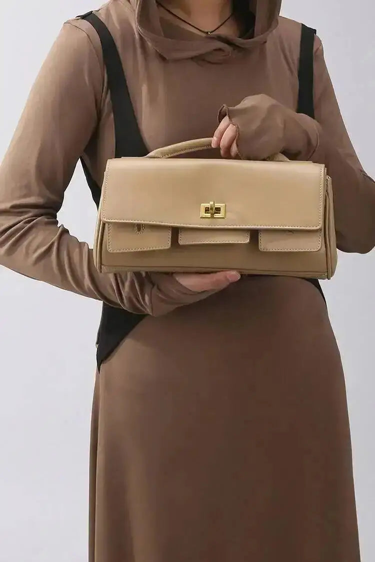 2025 New Luxury Design Top-Handle Bag For Women Evening Handbag Long Purse Solid Color Pu Shoulder Bags Fashionable Outfits