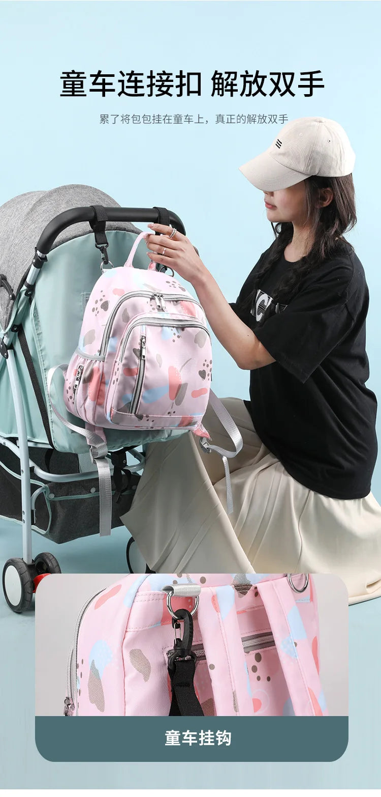 Fashion Mummy Travel Stroller Bag Large Capacity Mother Bag Carrying Pregnant Baby Nappy Backpack Activity Baby Diaper Backpack