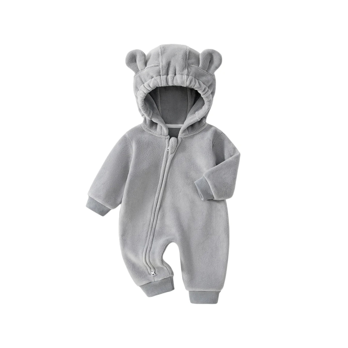 2026 Autumn Casual Baby Bodysuit Cute Bear Ear Long Sleeve Hooded Jumpsuit for 6M-3T Boys Girls Soft Warm Infant Romper