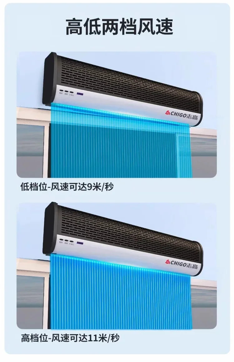 Chigo 220V Commercial Silent Air Curtain Wind Barrier for Restaurant Shop Supermarket Cold Storage LYH