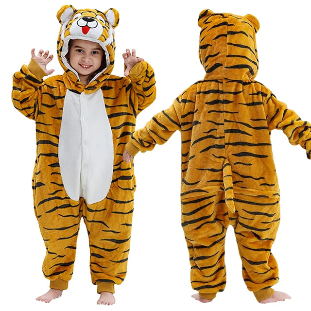 MICHLEY Christmas Capybara Flannel Blanket Sleepers Onesie Hooded Children Costume Clothes Jumpsuit Sleepwear For Boys Girls