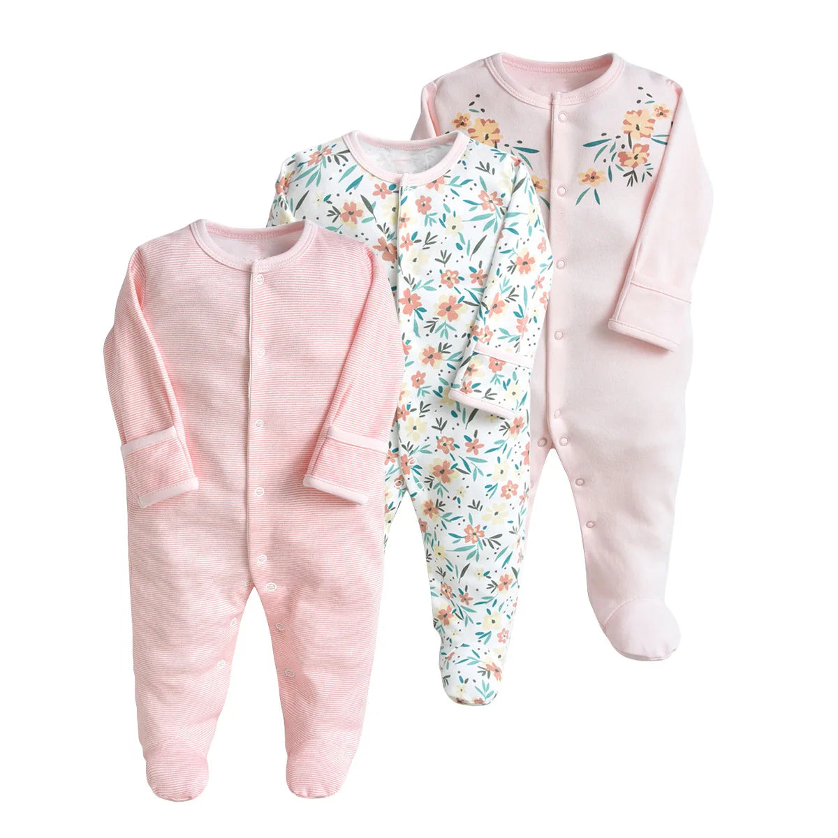 3Pcs Brand Newborn Baby Clothes Set Infant Boys Girls Romper Cotton Long Sleeve Pajamas Jumpsuit Toddler Outfits
