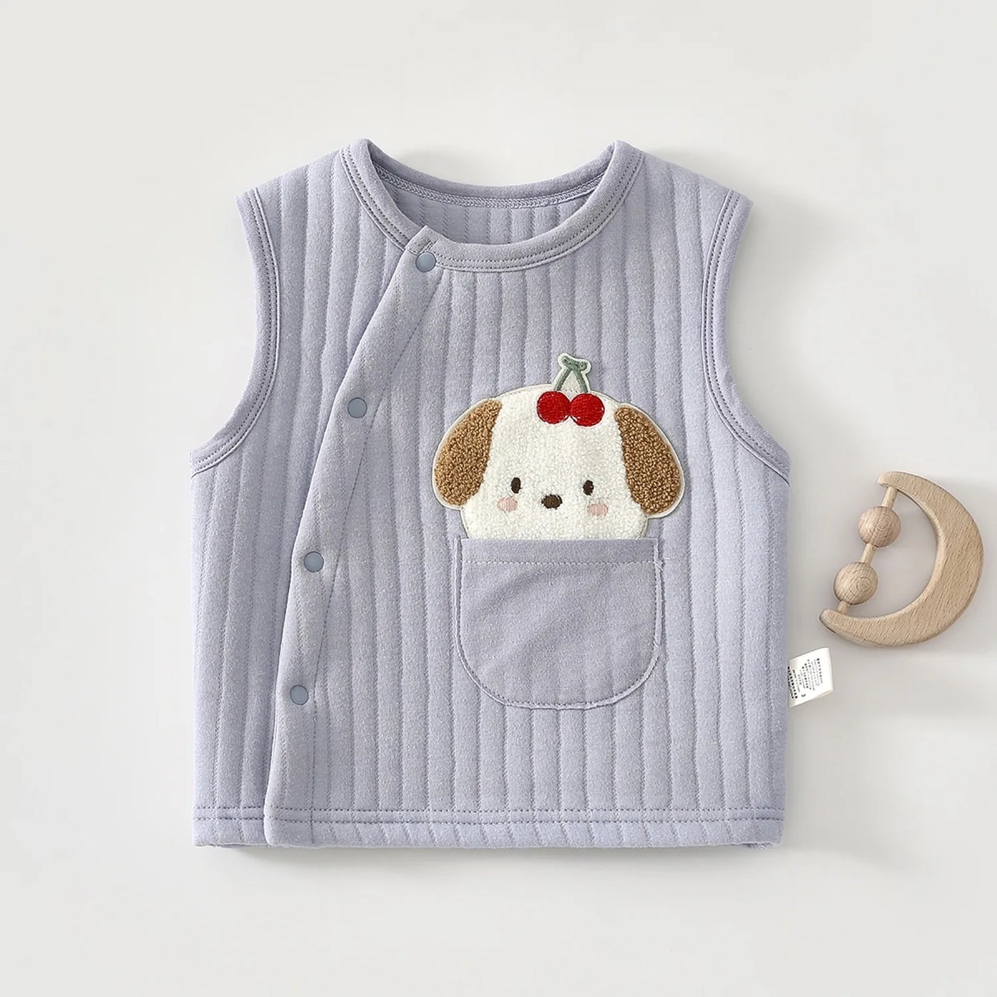 Baby Vest Autumn and Winter Warm and Thick Clothes Baby Vest Sleeveless Jacket for Children Aged 0-3