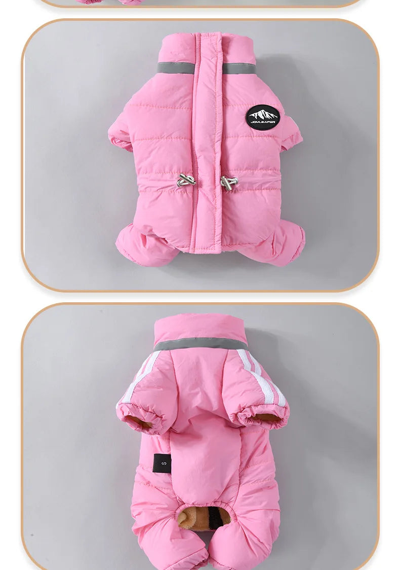 Dog Thick Warm Cotton Clothing Pet Outdoor Winter Small Medium Dog Padding Down Parkas Overalls Warm Puppy High Neck Jacket