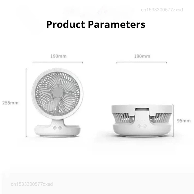 Edon Air Circulation Fan Wireless Suspended USB Rechargeable Night Light Touch Control 4 Wind Speed Folding Electric Fan