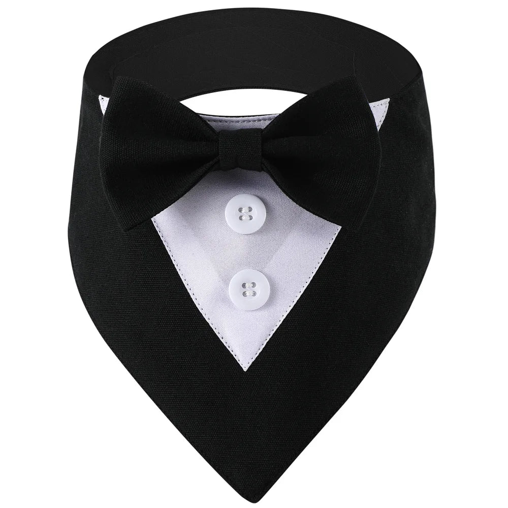 Sucado Handsome Wedding Pet Dog Bandana Elegant Suit Bowtie Luxury Triangular Scarf Collar Engagement Party Gifts Accessories