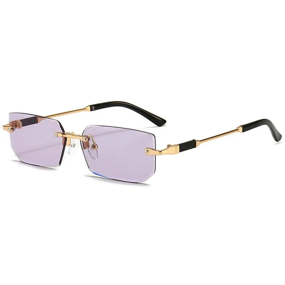 Rimless Sunglasses Rectangle Fashion Popular Women Men Shades Small Square Sun Glasses For Female male Summer Traveling Oculos