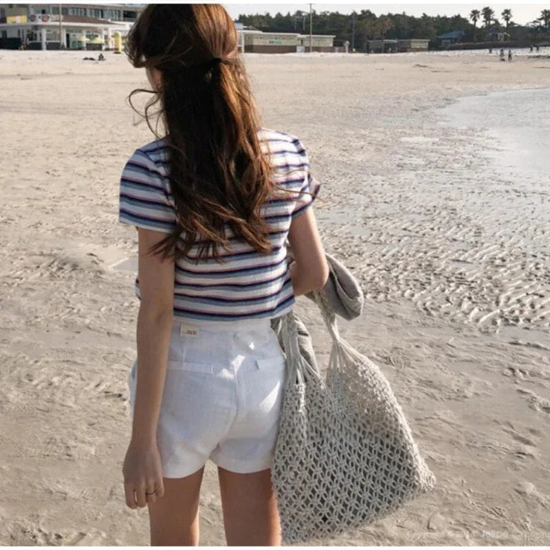 Fashion Crochet Bags for Women Summer Beach Tote Bag Raffia Aesthetic Totes Straw Handbag Bohemian Boho Woven Knit Shoulder Bag