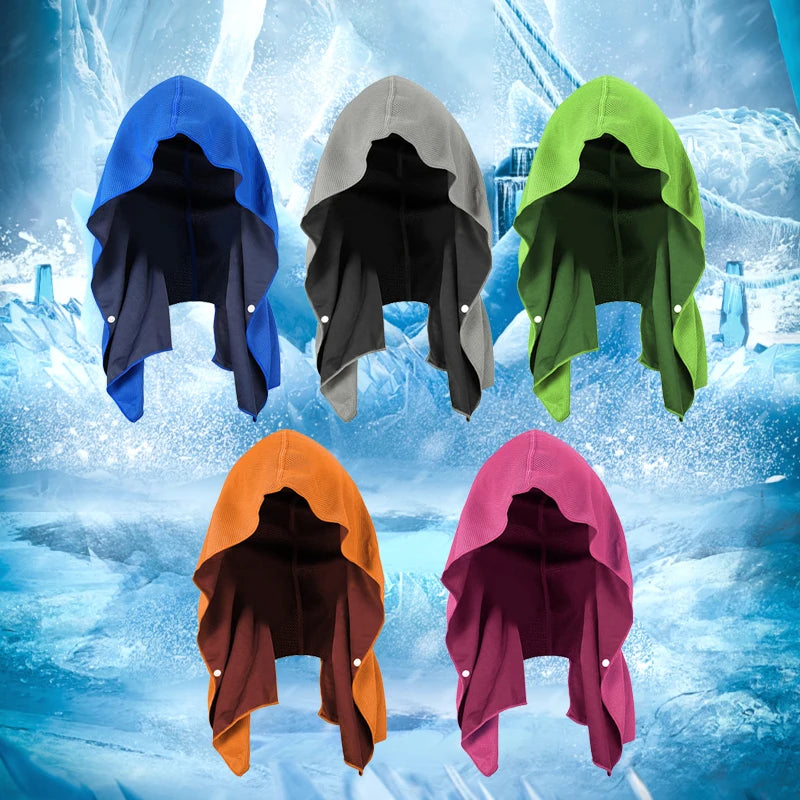 Cooling Hooded Towel, Evaporative Cooling Technology, Immediately Cools When Wet, Very Suitable For Fitness, Gym, Outdoor Sports